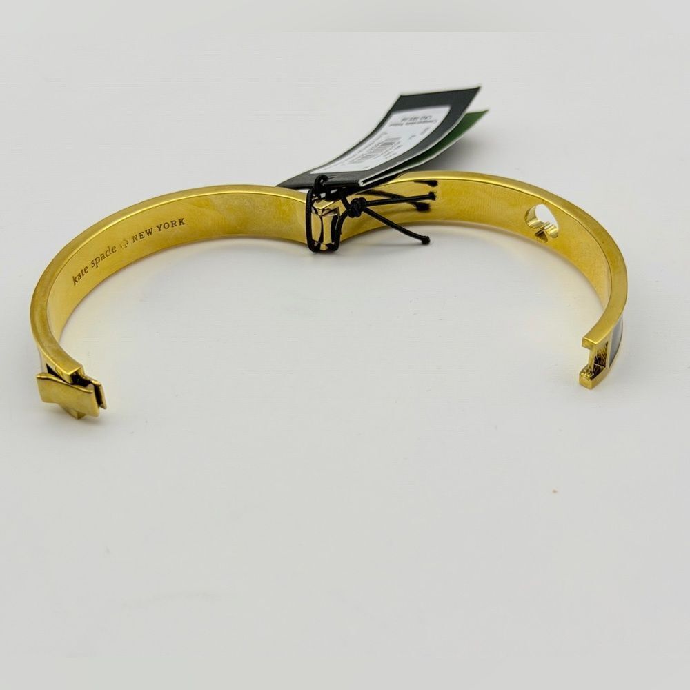 NWT Kate Spade Hole Punch Spad Gold Black  Bracelet - Picture 5 of 12